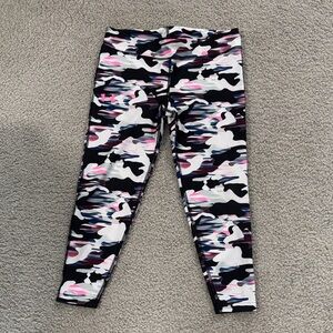 Under Armour Kids Pink and Black Camouflage Leggings
